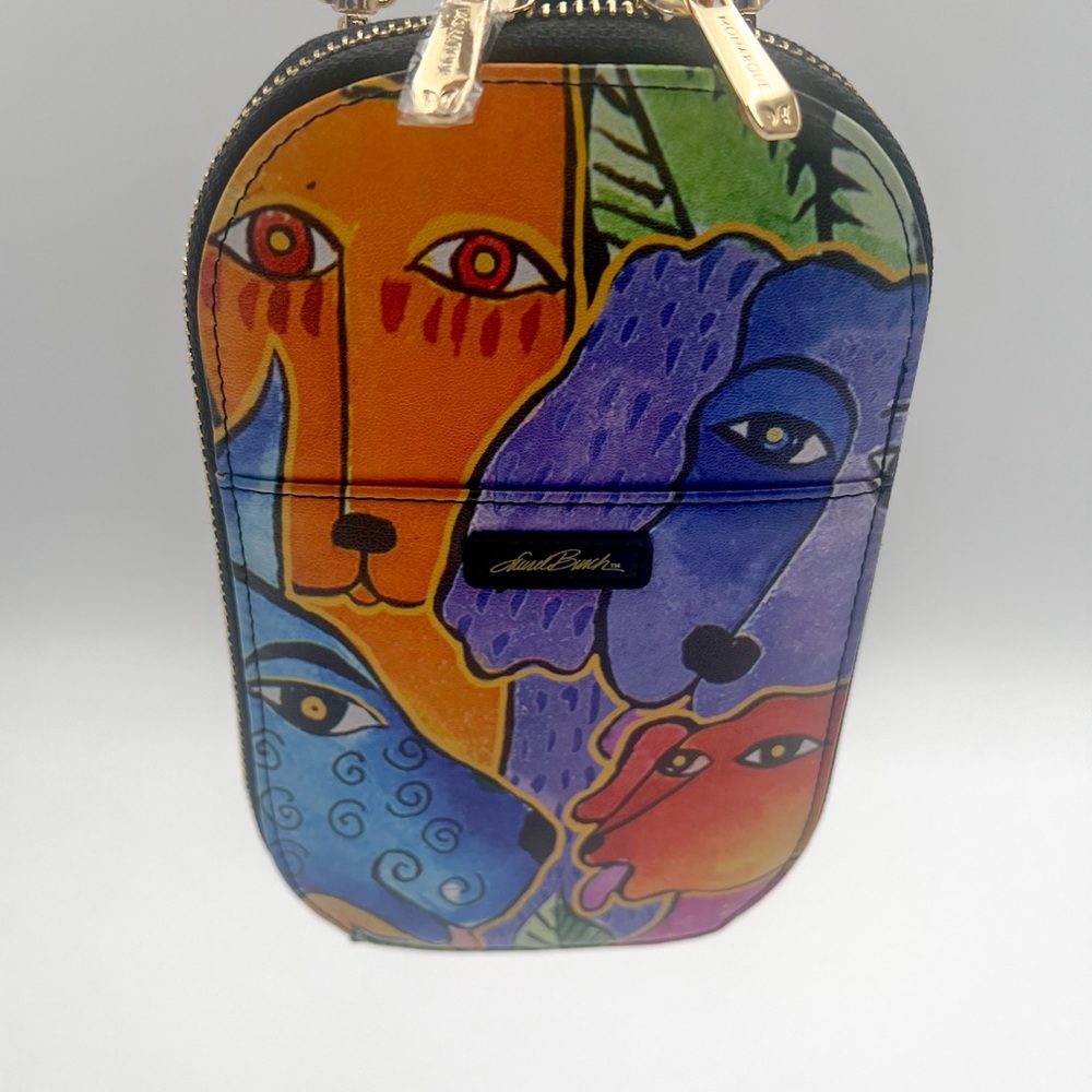Laurel Burch Dog and Doggies Zippered Purse with Shoulder Strap - Picture 7 of 13